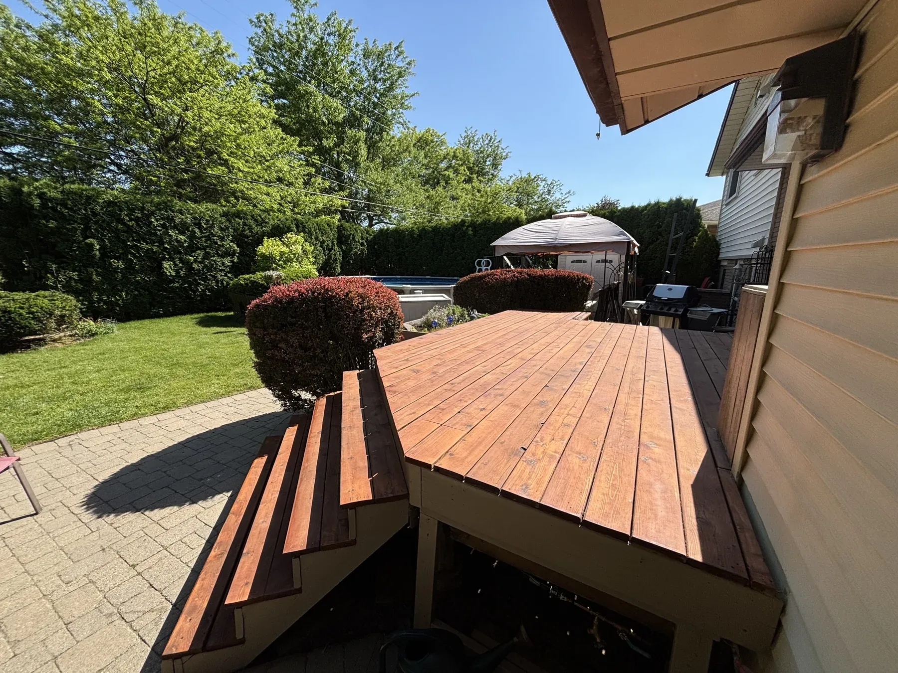 Deck Paint Stripping in St. Catharines — finished deck, Woodluxe Teak oil