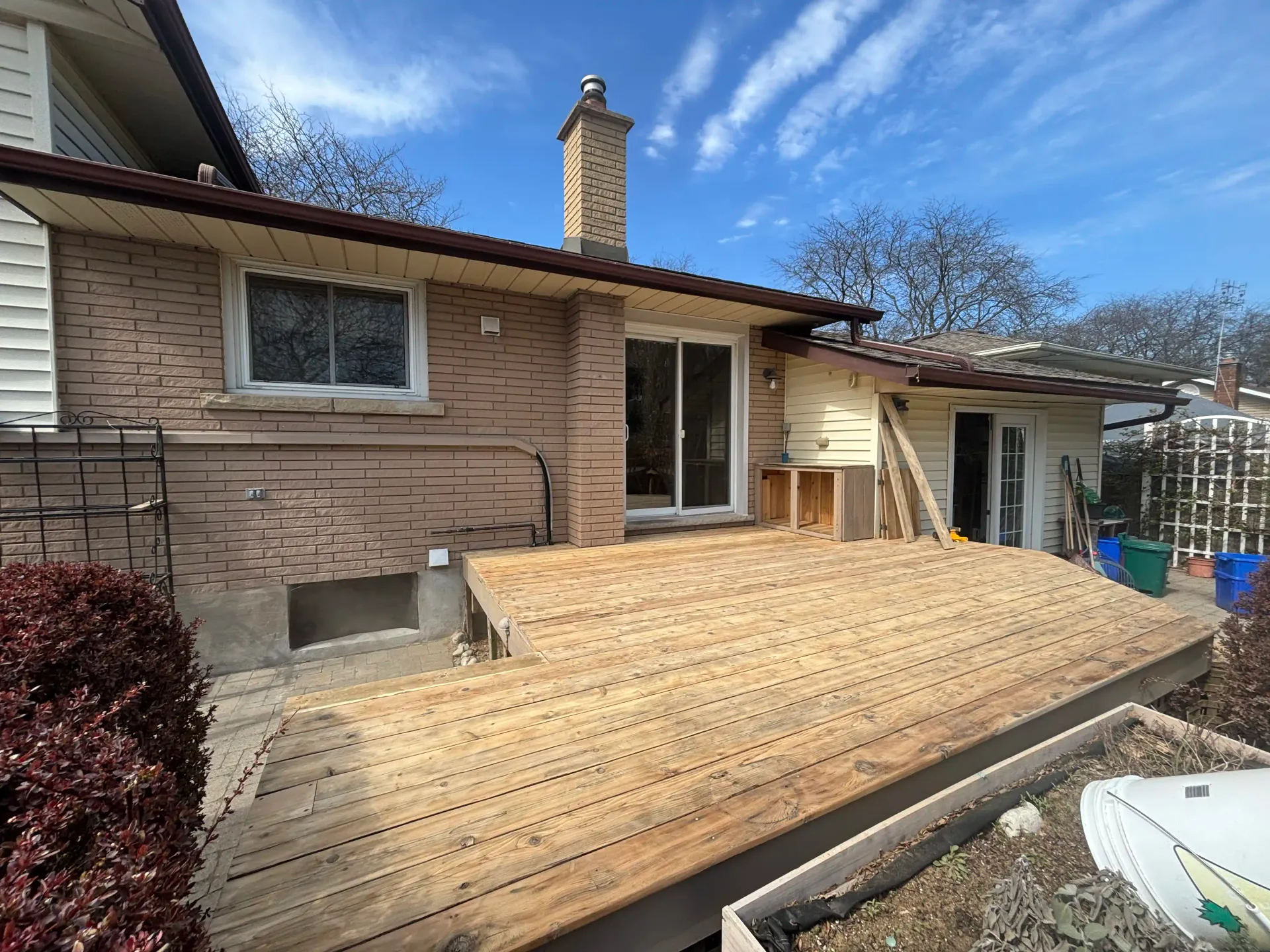 St. Catharines deck — stripped and sanded back to bare wood